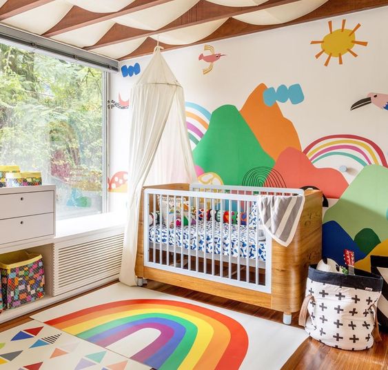 2c02b83e924deb2810618d3c75c92aca - Rainbow Colors: uma tendência que está dominando os quartos infantis