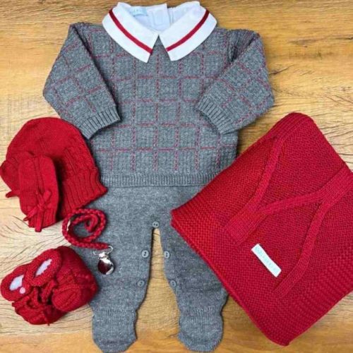 roupas fofas de bebe look vermelho 500x500 - Roupa de bebê fofa vermelha para menino