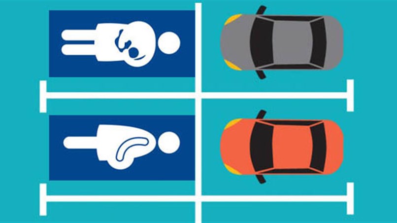 desenho de vagas de estacionamento destinadas a gestantes e pessoas com criança de colo