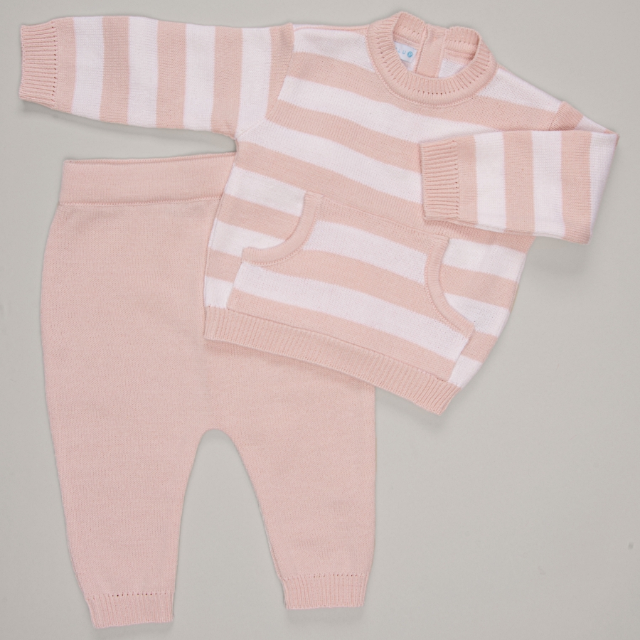 Conjunto listrado rosa pastel Laleblu