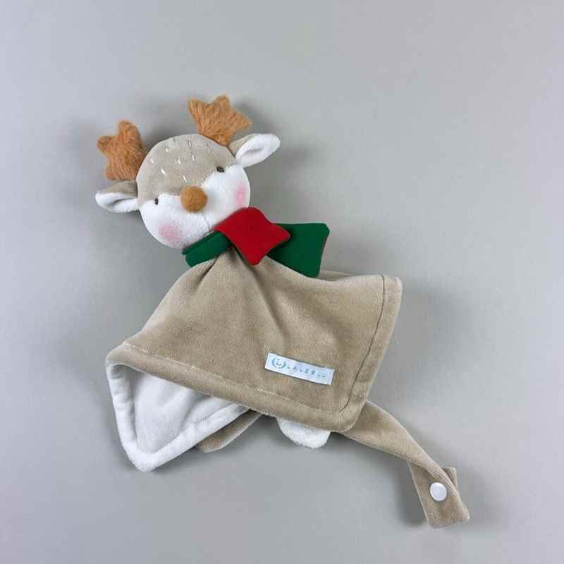 Produto: naninha para bebe em plush de rena de natal